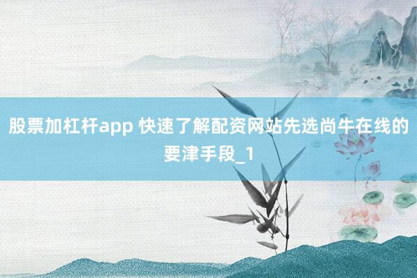 股票加杠杆app 快速了解配资网站先选尚牛在线的要津手段_1